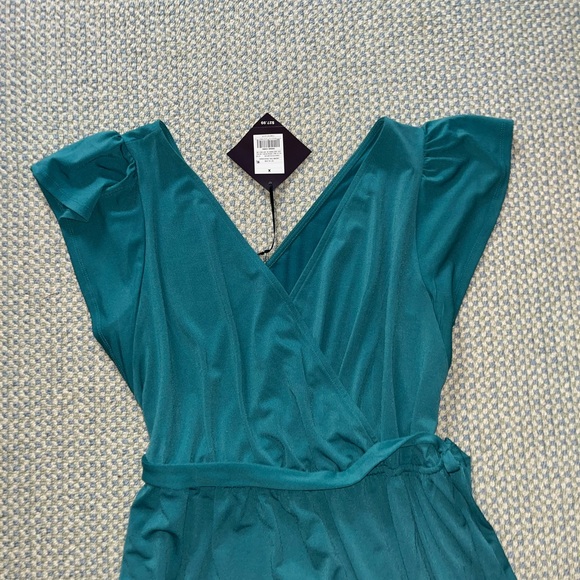Ava & Viv aqua green Faux wrap double v hi lo Dress X new nwt - Picture 5 of 5